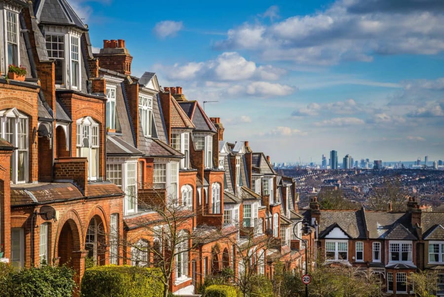 A row of red-brick terraced houses of the kind held as buy-to-let rentals.