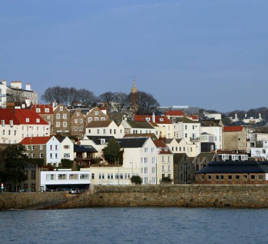 St Peter Port, Guernsey, centre of the island's finance sector.